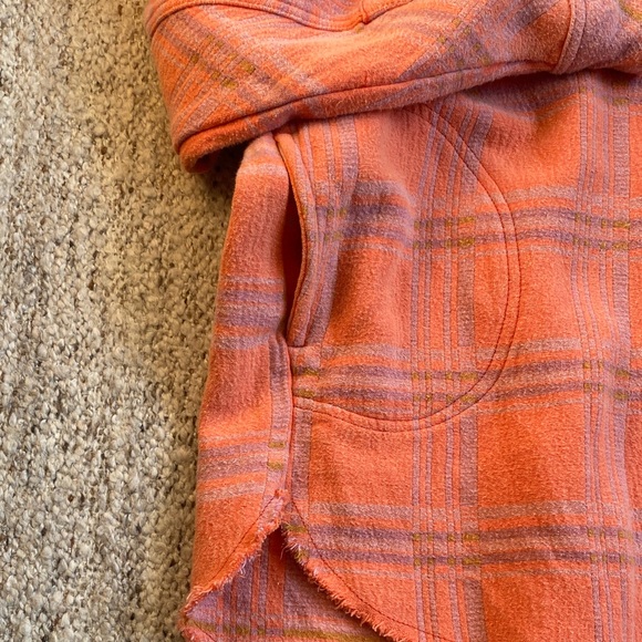 Orange Plaid Pullover Shirt - Picture 3 of 5